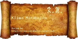 Klima Mirabella névjegykártya